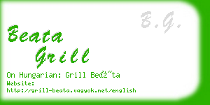 beata grill business card